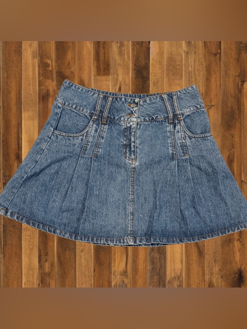 Y2K Panel Denim Mini Skirt Low Rise Vintage 2000s